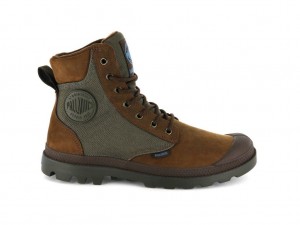 Botas Palladium Pampa Sport Cuff Wpn Niños Marrones Blancas | OT4091853