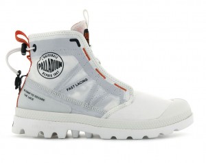 Botas Palladium Pampa Travel Lite Niños Blancas | EO1869347