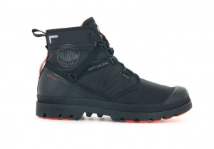 Botas Palladium Pampa Travel Lite+ Waterproof Niños Negras Negras | HJ2340197
